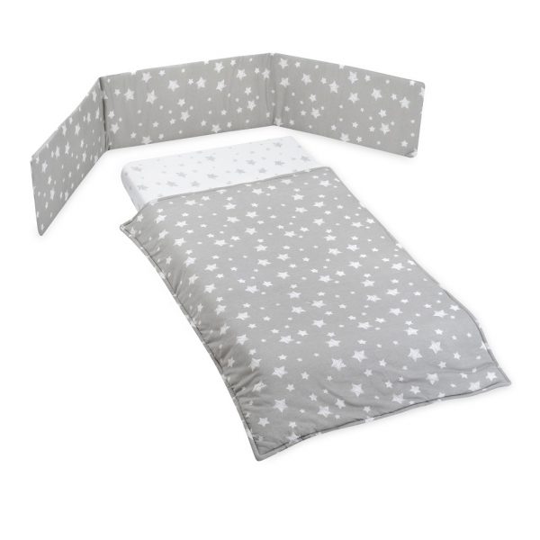 סט עריסה כוכבים אפור