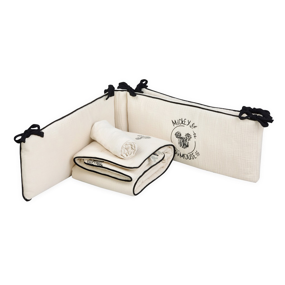 סט עריסה מיקי שחור לבן